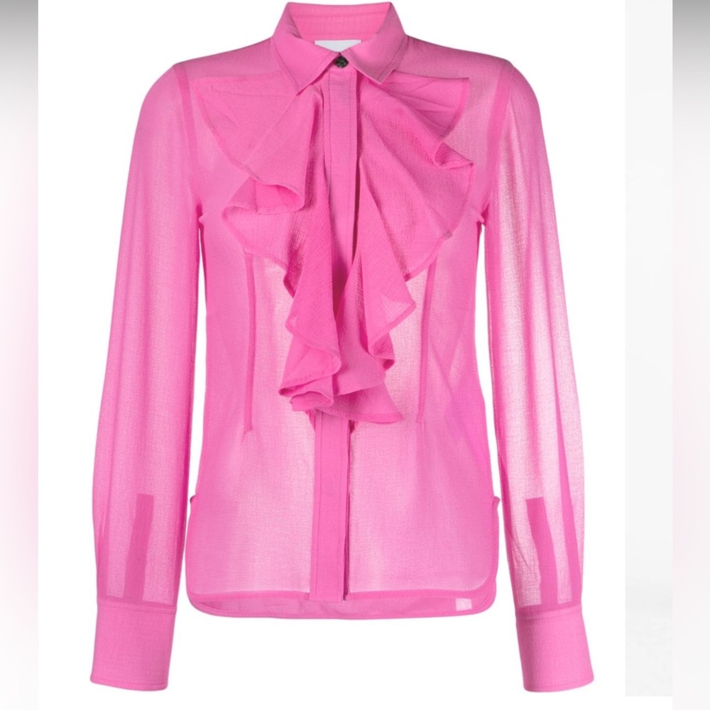 Ganni Chiffon Ruffle Blouse - Picture 2 of 2
